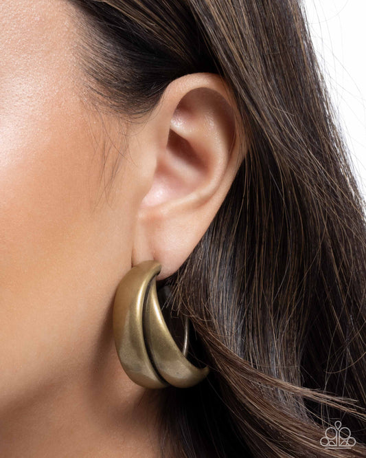 Restless Radiance - brass - Paparazzi earrings