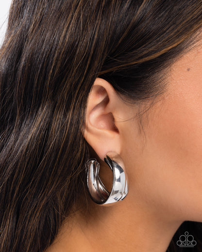 Restless Radiance - silver - Paparazzi earrings