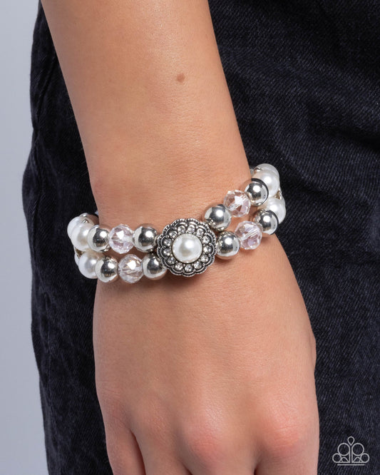 Retrograde Review - white - Paparazzi bracelet