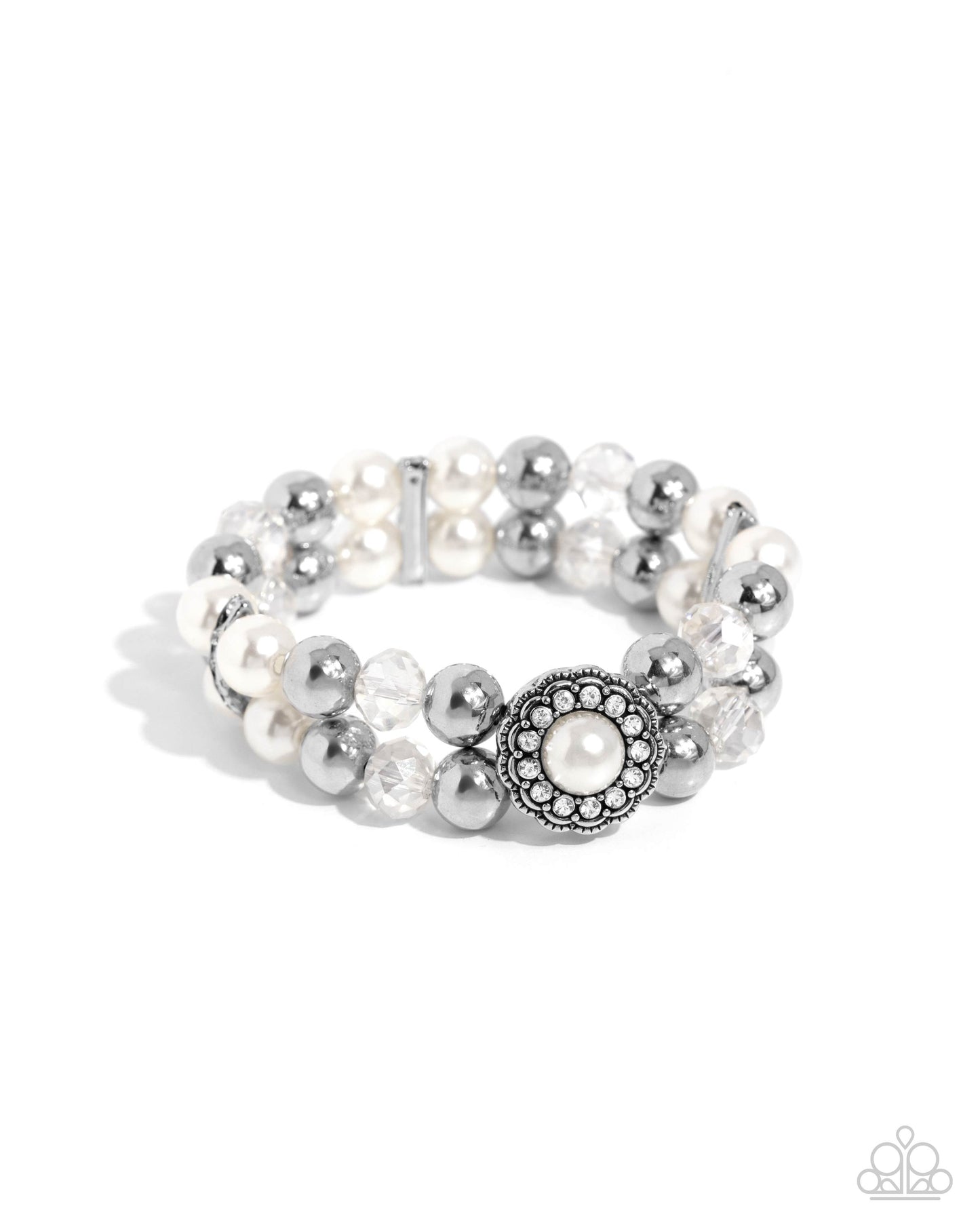 Retrograde Review - white - Paparazzi bracelet
