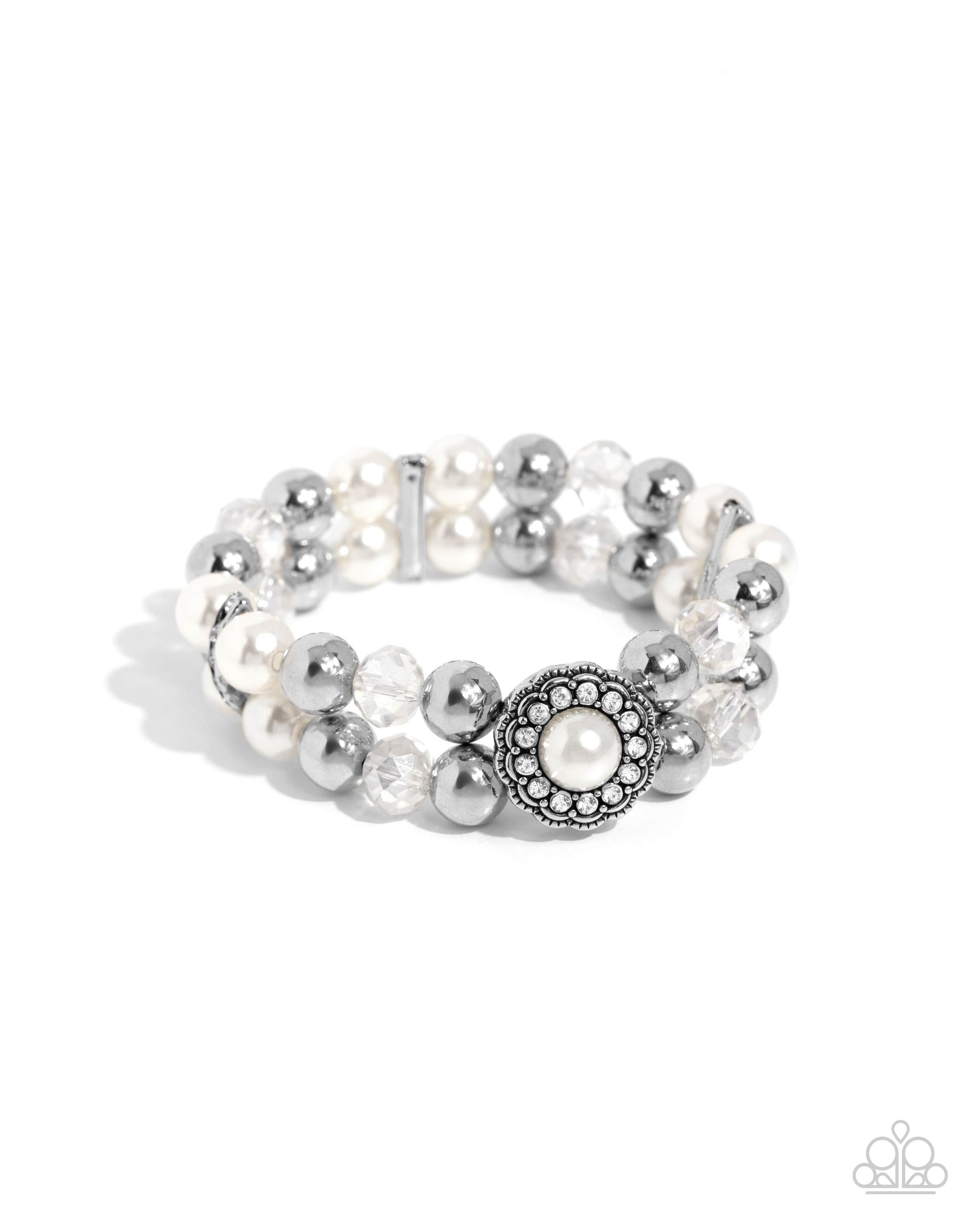 Retrograde Review - white - Paparazzi bracelet