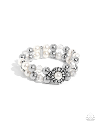 Retrograde Review - white - Paparazzi bracelet