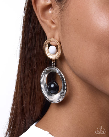 Retrospective Reaction - multi - Paparazzi earrings