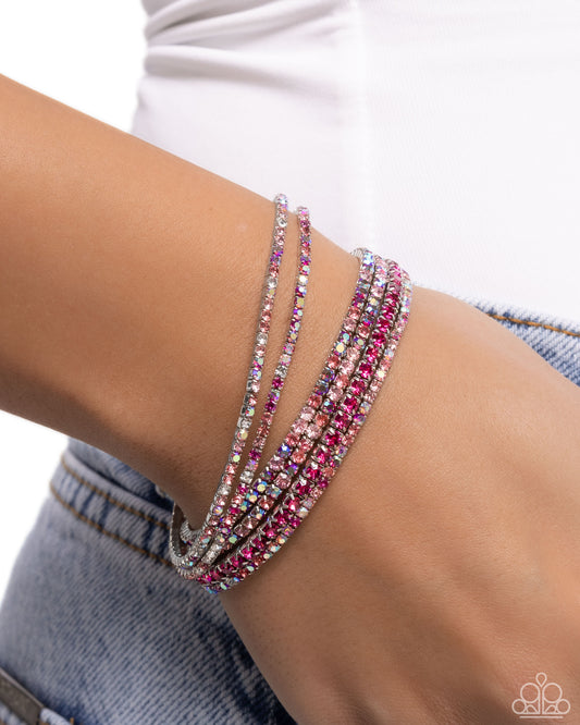 Rhinestone Review - pink - Paparazzi bracelet