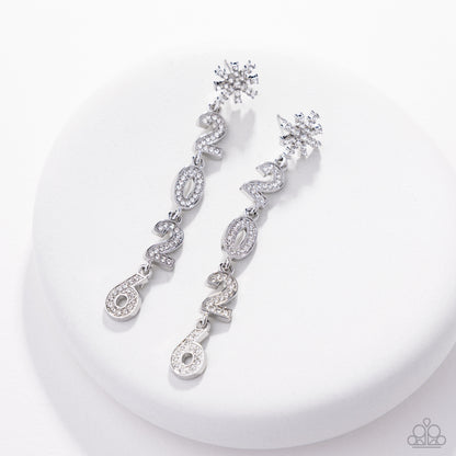 Ring In The Shimmer - white - Paparazzi earrings
