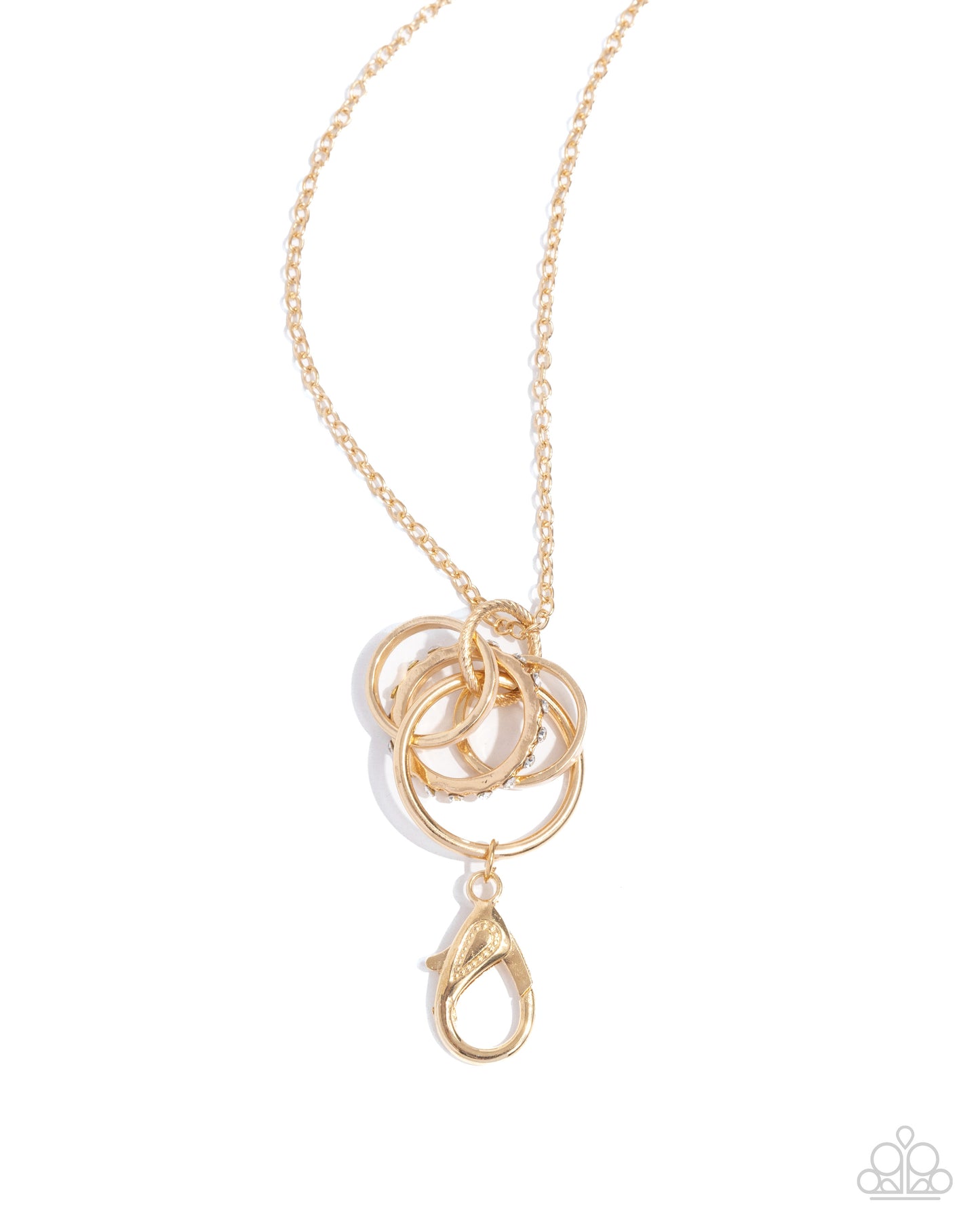 Rings of Refinement - gold - Paparazzi LANYARD necklace