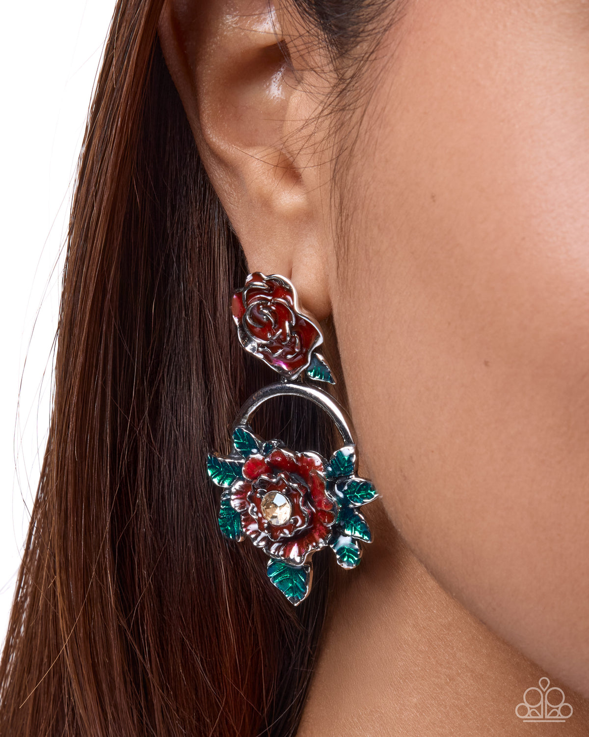 Rippling Roses - red - Paparazzi earrings