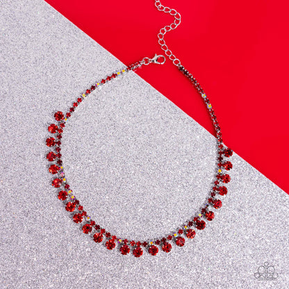 Ritzy Rhinestones - red - Paparazzi necklace