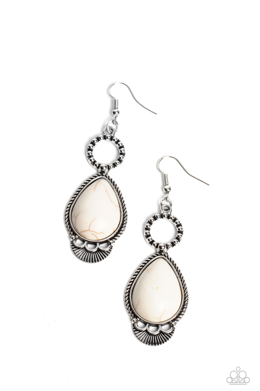 River Cruzin’ - white - Paparazzi earrings