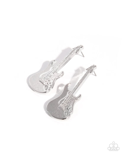 Rock Hard Or Go Home! - silver - Paparazzi earrings