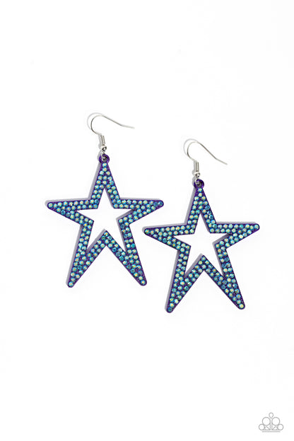 Rockstar Energy - purple - Paparazzi earrings