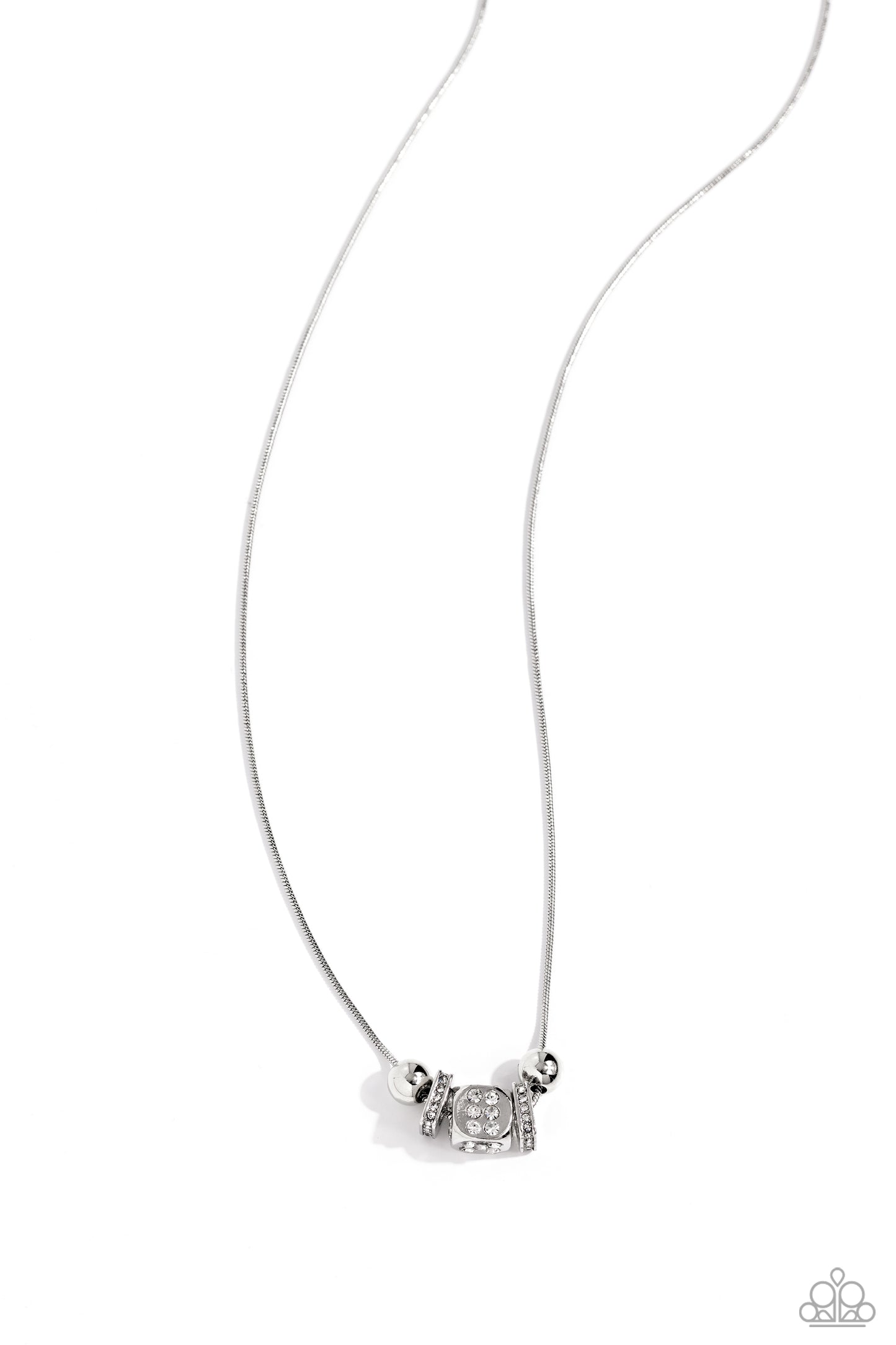 Rolling the Dice - white - Paparazzi necklace