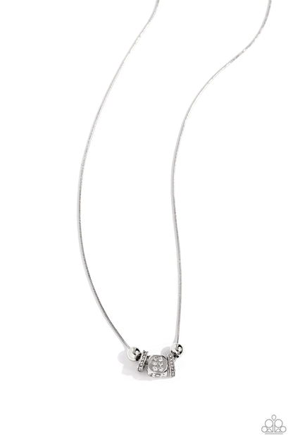 Rolling the Dice - white - Paparazzi necklace
