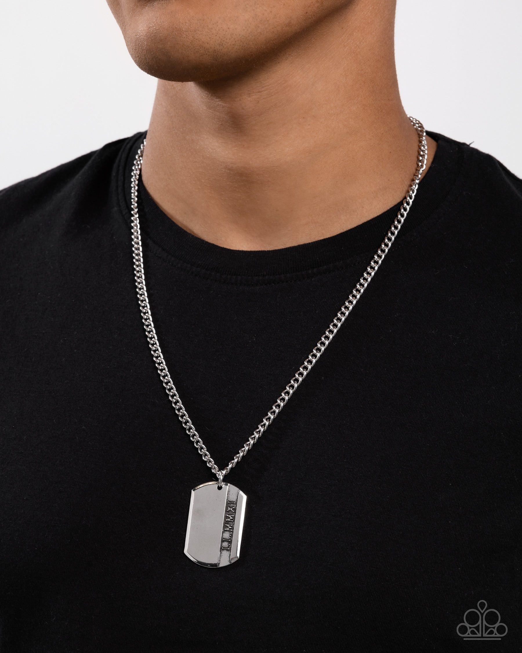 Roman Record - silver - Paparazzi MENS necklace