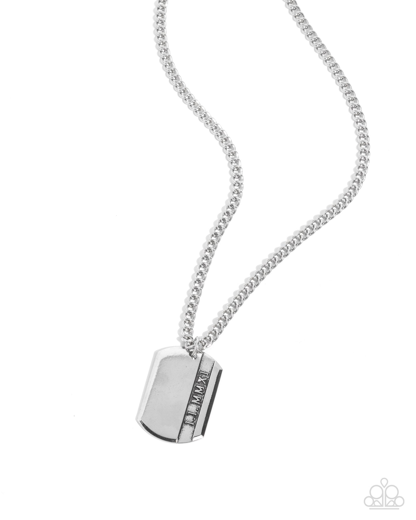 Roman Record - silver - Paparazzi MENS necklace