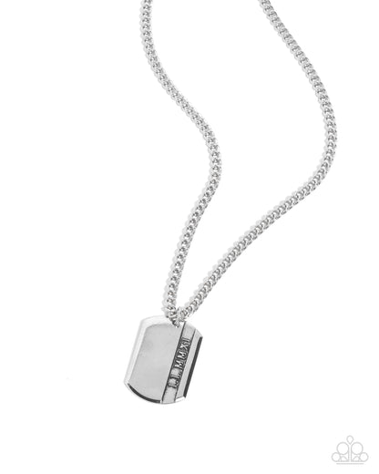 Roman Record - silver - Paparazzi MENS necklace