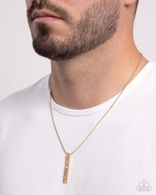Roman Report - gold - Paparazzi MENS necklace