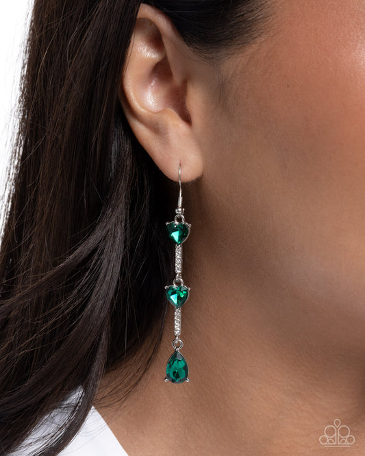 Romantic Reality - green - Paparazzi earrings
