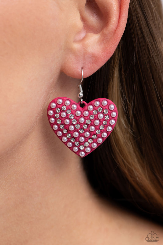 Romantic Reunion - pink - Paparazzi earrings