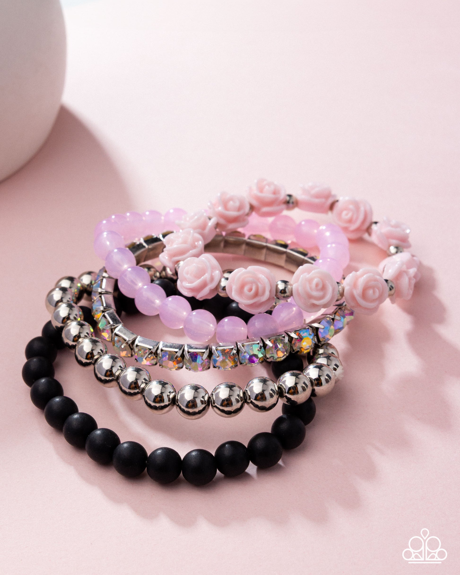 Rose Garden Grandeur - pink (black) - Paparazzi bracelet