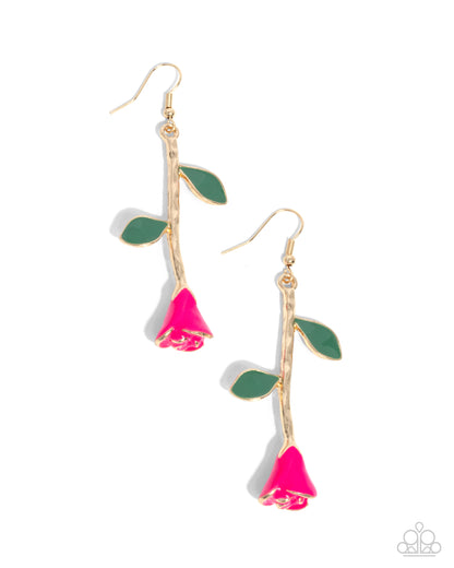 Rose Reality - pink - Paparazzi earrings