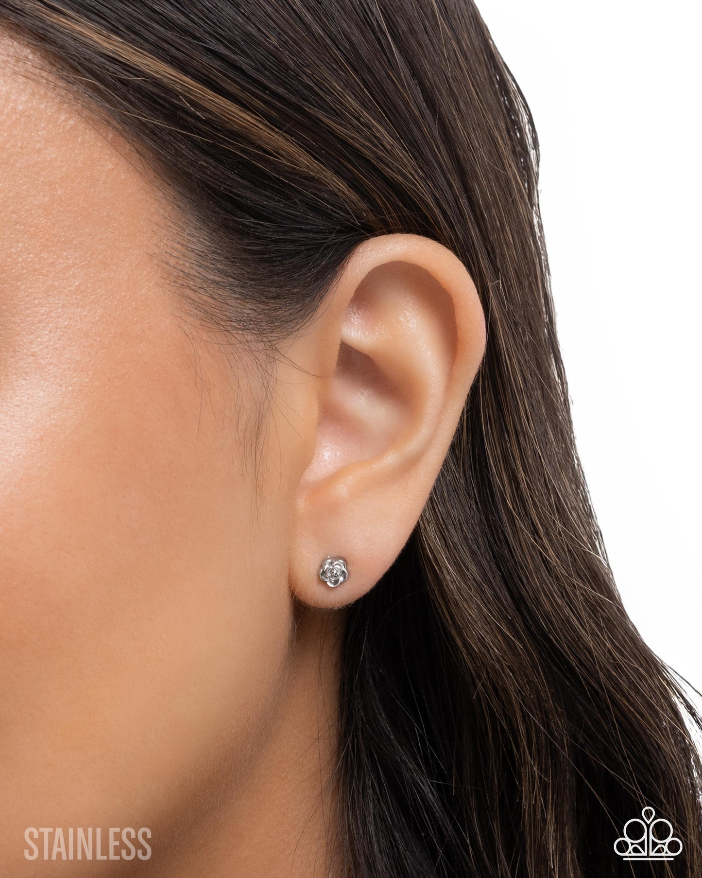 Rose Recognition - silver - Paparazzi earrings