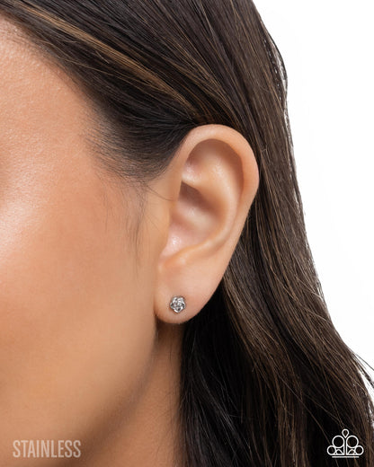 Rose Recognition - silver - Paparazzi earrings