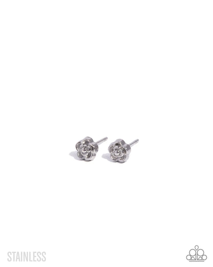 Rose Recognition - silver - Paparazzi earrings