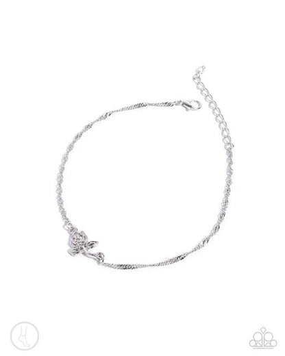 Rose Review - silver - Paparazzi anklet