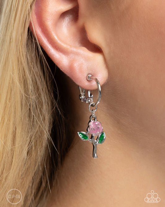 Rose Routine - pink - Paparazzi CLIP ON earrings