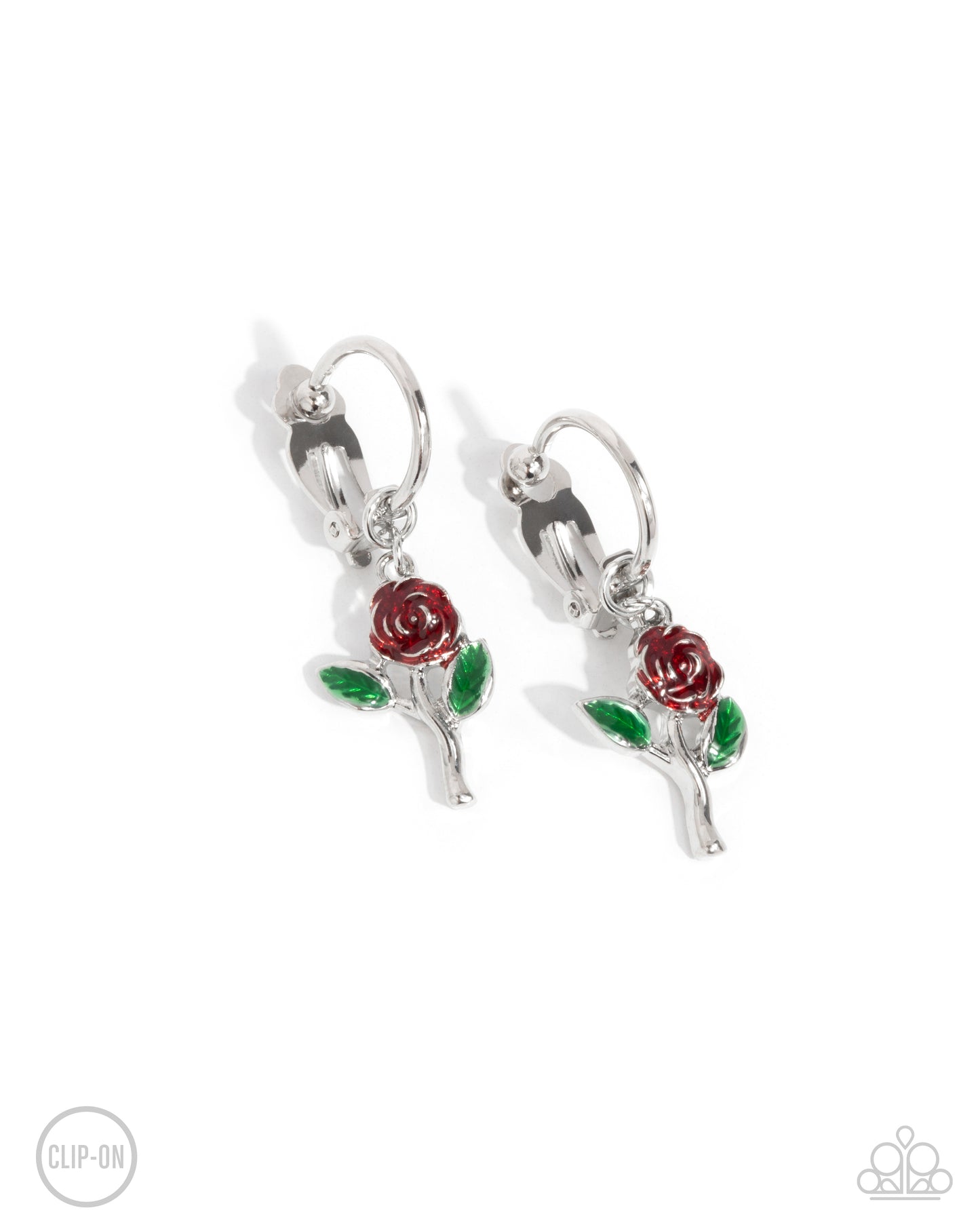 Rose Routine - red - Paparazzi CLIP ON earrings