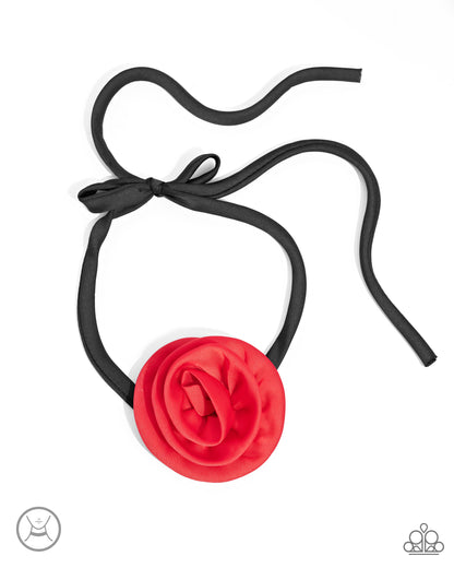 Rosette Reality - red - Paparazzi necklace