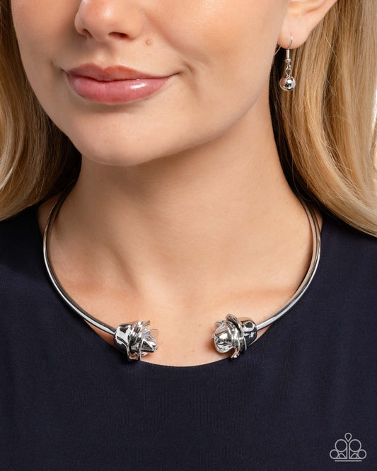 Rosy Radius - silver - Paparazzi necklace