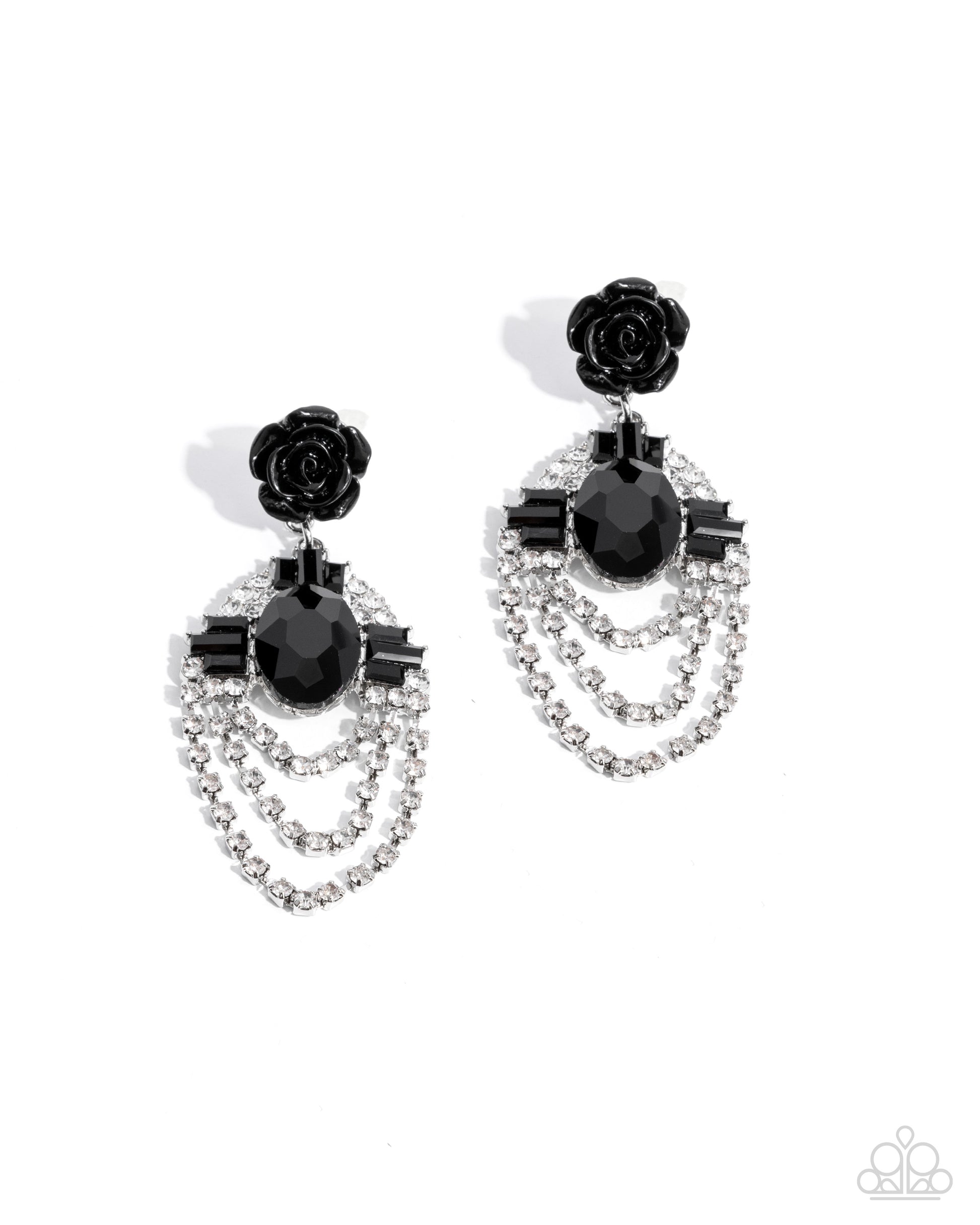 Rosy Rave - black - Paparazzi earrings