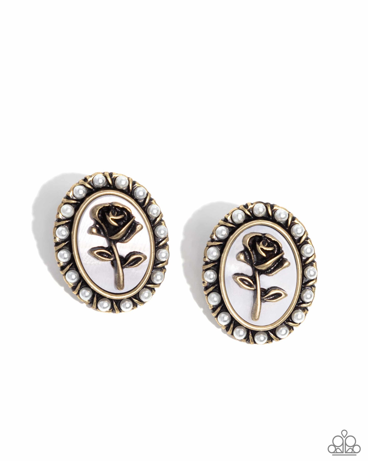 Rosy Relic - brass - Paparazzi earrings