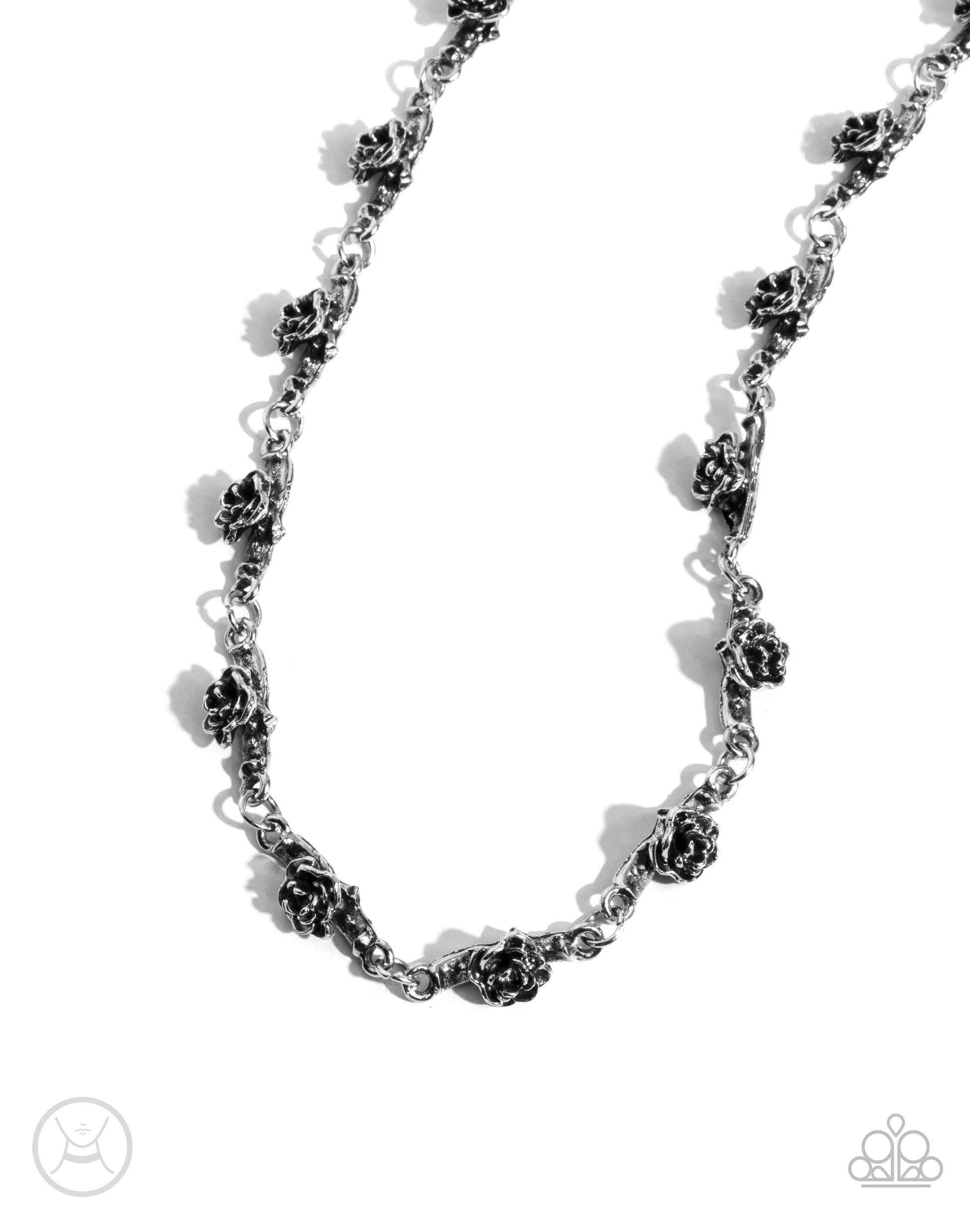 Rosy Reputation - silver - Paparazzi necklace