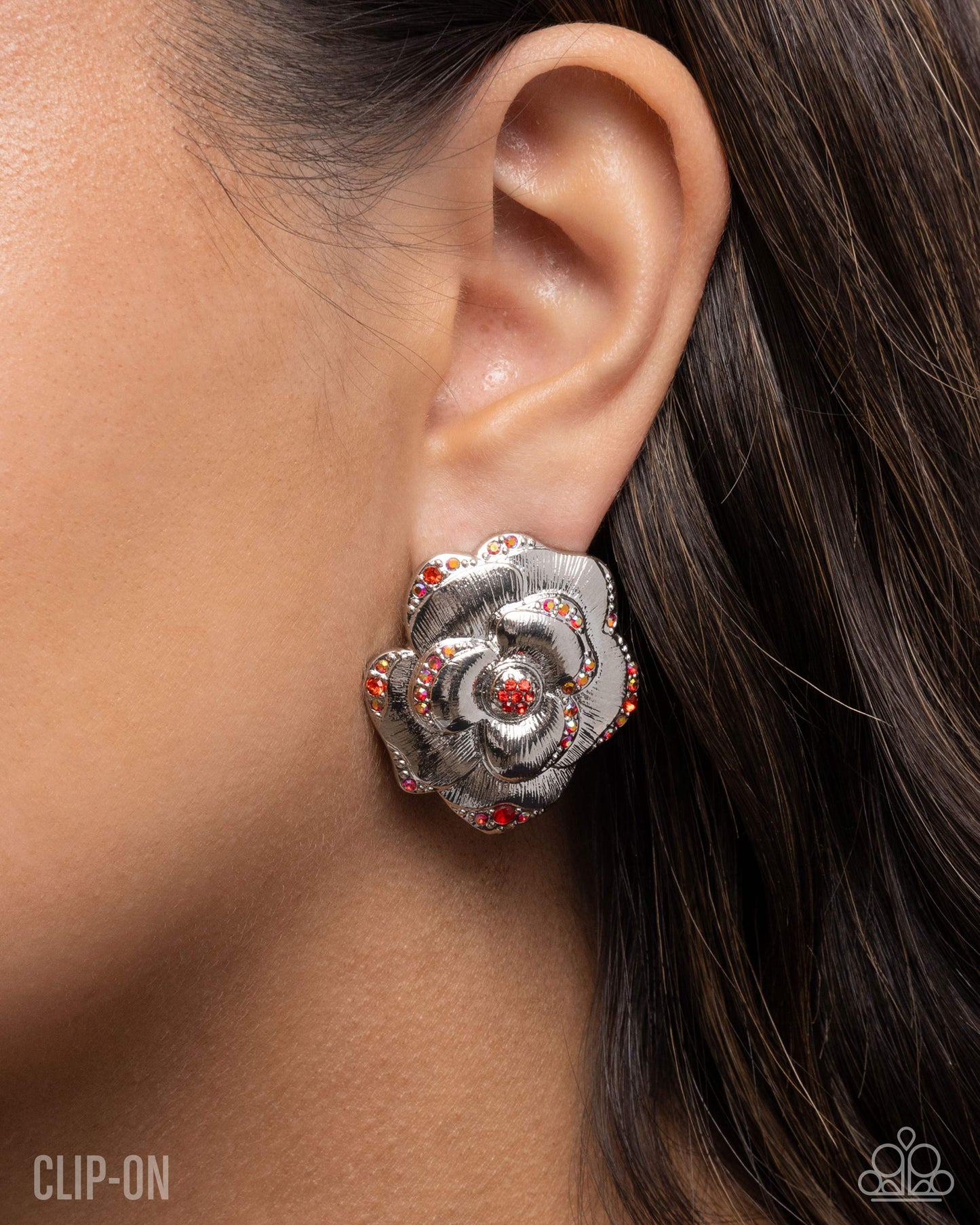 Rosy Reunion - red - Paparazzi CLIP ON earrings