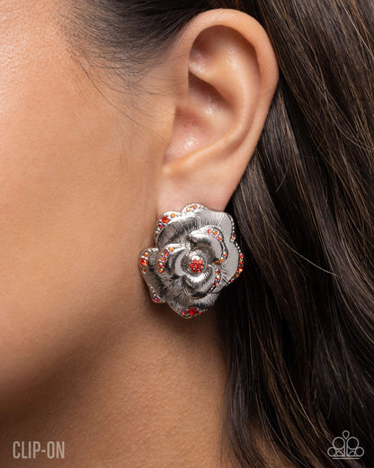 Rosy Reunion - red - Paparazzi CLIP ON earrings