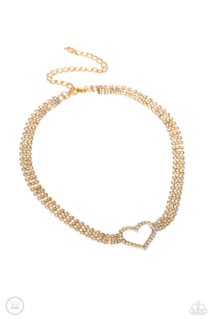 Rows of Romance - gold - Paparazzi necklace