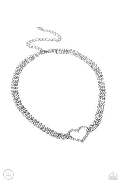 Rows of Romance - white - Paparazzi necklace