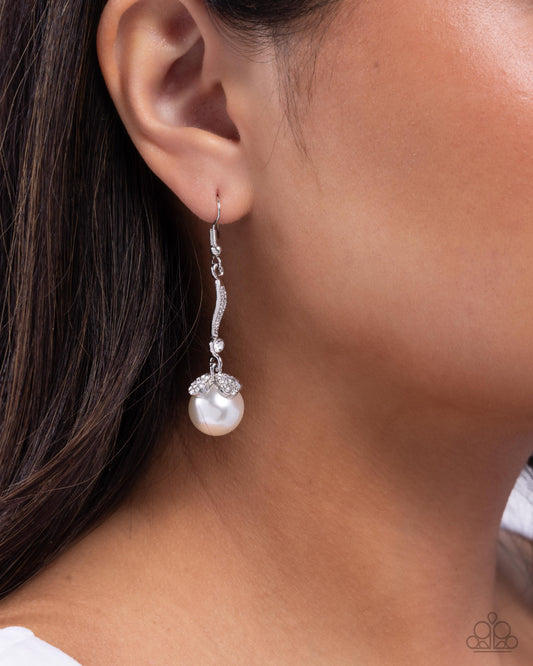 Royal Rarity - white - Paparazzi earrings