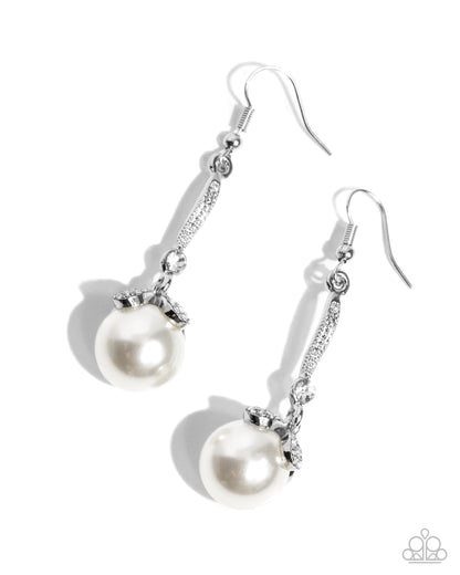 Royal Rarity - white - Paparazzi earrings