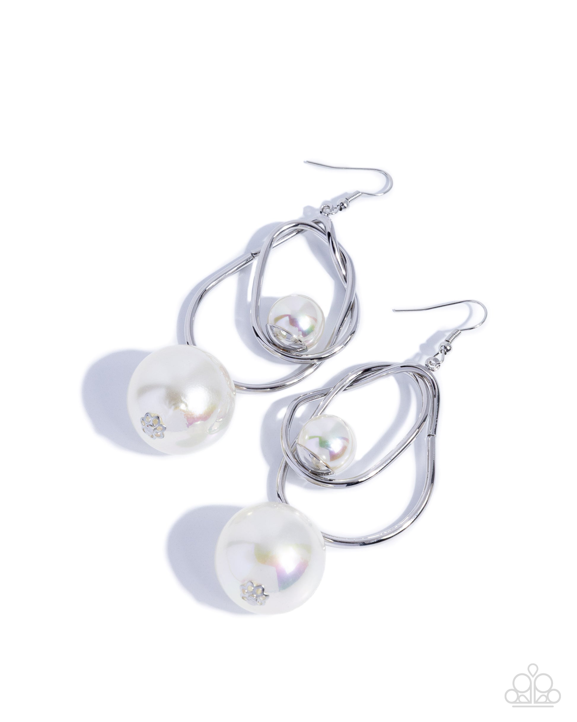 Royal Rotation - white - Paparazzi earrings