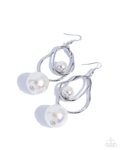Royal Rotation - white - Paparazzi earrings