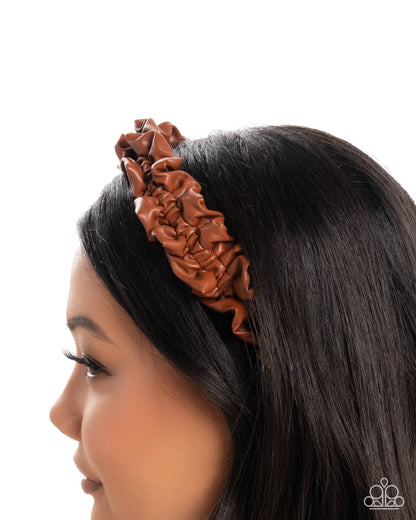 Ruffled Rebel - brown - Paparazzi headband