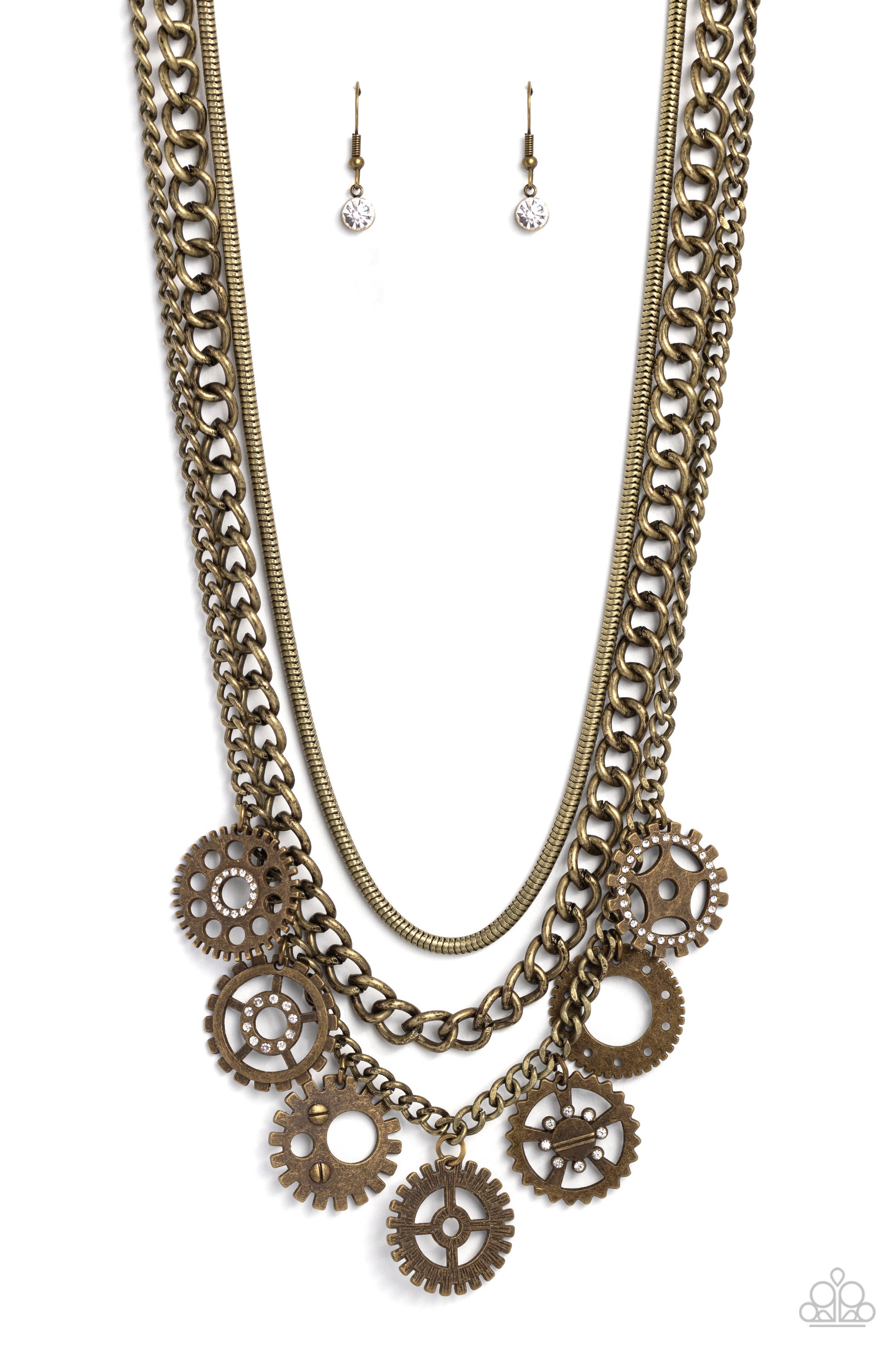 Running Out of STEAMPUNK - brass - Paparazzi necklace