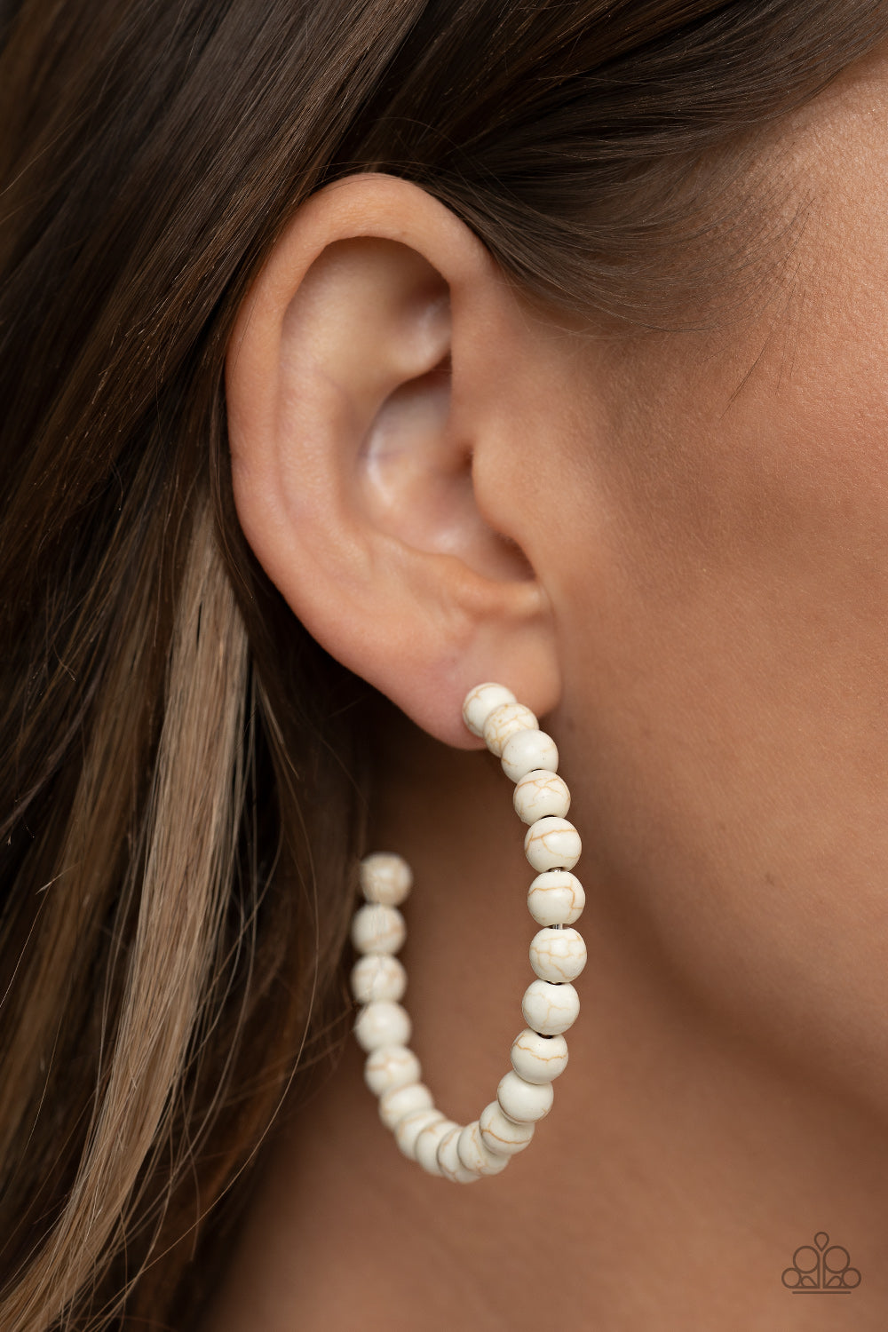 Rural Retrograde - white - Paparazzi earrings