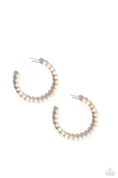 Rural Retrograde - white - Paparazzi earrings