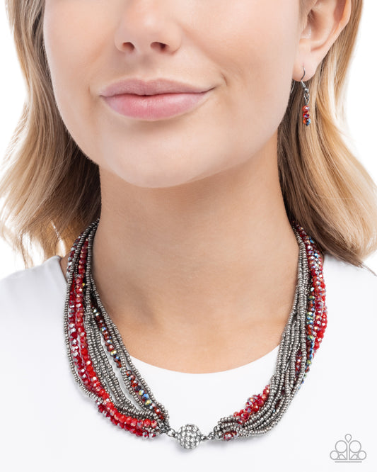 Rushing Radiance - red - Paparazzi necklace