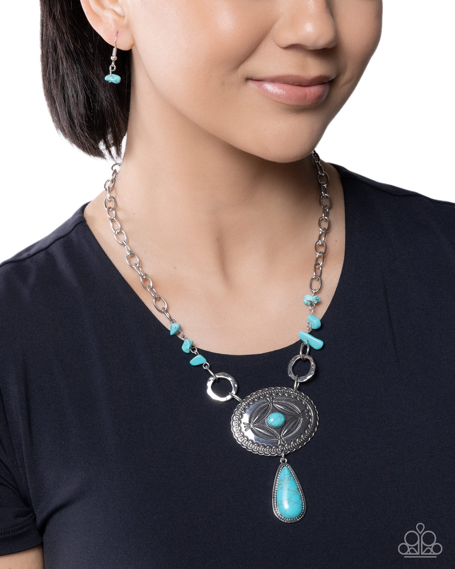 Rustic Mural - blue - Paparazzi necklace